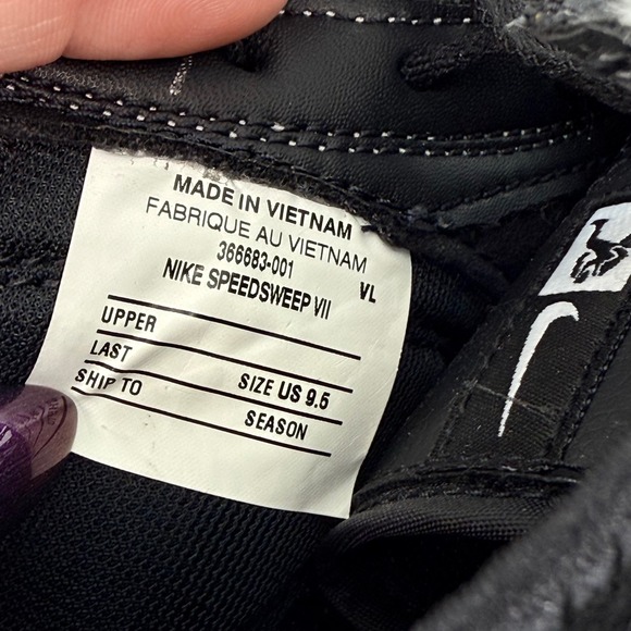 Nike Speedsweep VII Wrestling Shoes Mens 9.5 Black White 366683-001 High Top - Picture 2 of 9